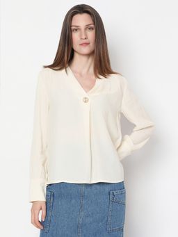 VERO MODA - Cream Full Sleeves Top