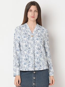 VERO MODA - White Printed Full Sleeves Top