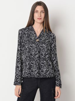 VERO MODA - Black Printed Full Sleeves Top