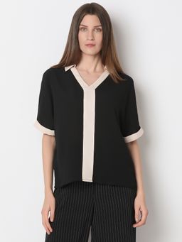 VERO MODA - Black Contrast Tape Top
