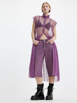 Levi's - Womens Solid Purple High Neck Midi Dress