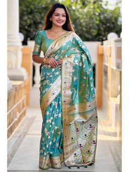 SGF11 - Light Blue Kanjeevaram Pure Soft Silk Saree with Unstitched Blouse