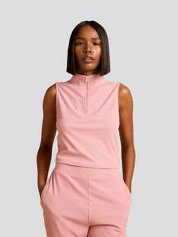 Muvazo - Blush Breeze Zip-Up Top