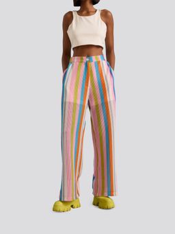 Muvazo - Rainbow Ripple Crochet Pants