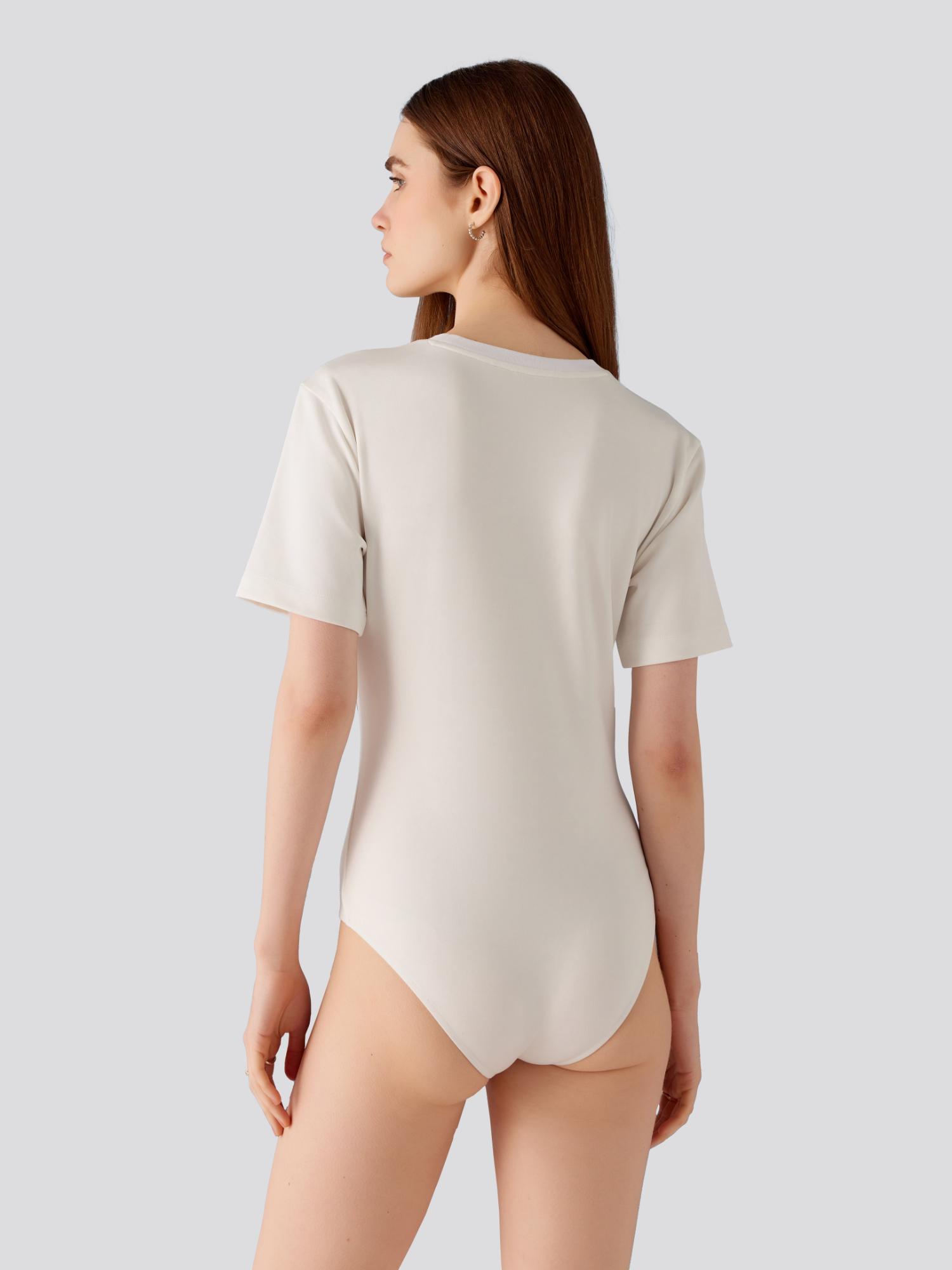 トップス emilyoda Ripple Knit Bodysuit Off White emilyoda Ripple Knit Bodysuit Off White