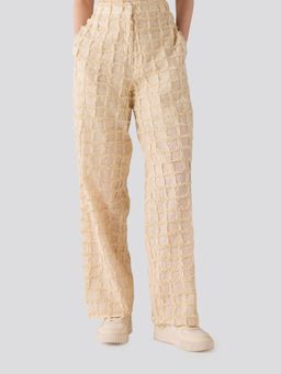 Muvazo - Jazzy Jacquard Pants - Beige