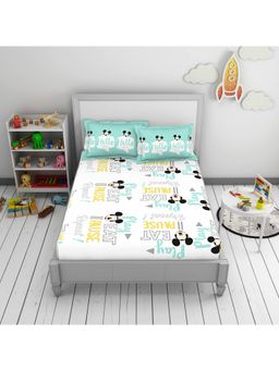 CORE Designed by SPACES - Disney Cotton Machine Washable Great Value Double Bedsheet - Lt Green