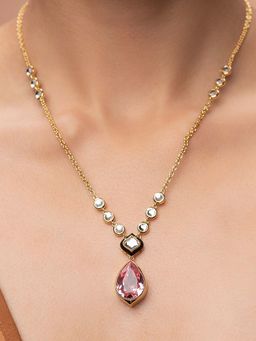 Isharya - Amina Pink Crystal Necklace