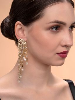 Isharya - Amara Waterfall Pearl Earrings in 18kt Gold Plated