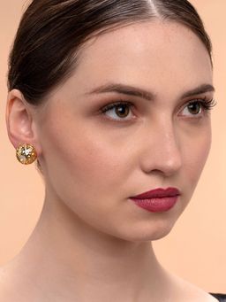 Isharya - Logo Statement Earrings in 18kt Gold Plated