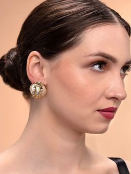 Isharya - Amara Mirror Pearl Earrings in 18kt Gold Plated