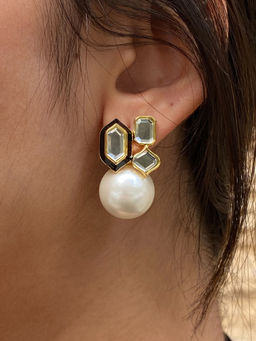 Isharya - Amina Mismatched Stud Earrings in 18kt Gold Plated