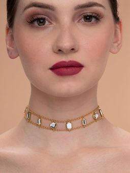 Isharya - Amara CZ Choker Necklace in 18kt Gold Plated