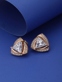 Carlton London - Rose Gold-Plated Triangular Studs