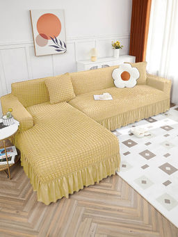 Cortina Elastic Stretchable L Shape Sofa Cover Set