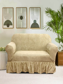 Cortina - Elastic Stretchable Jacquard Sofa Cover with Frill