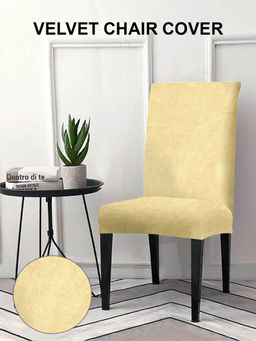 Cortina - Elastic Stretchable Pack of 6 Velvet Dining Chair Cover