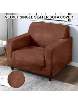 Cortina - Elastic Stretchable Velvet Solid Sofa Cover