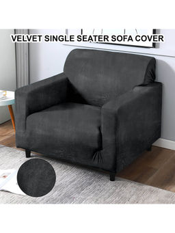 Cortina - Elastic Stretchable Velvet Solid Sofa Cover