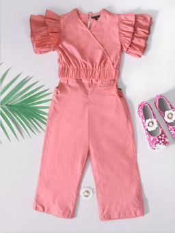 Bella Moda - Girls Peach Solid Top with Pant (Set of 2)