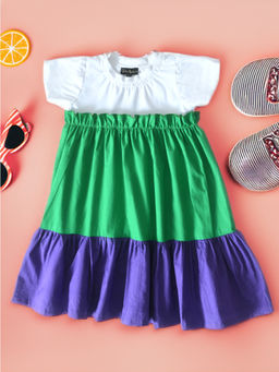 Bella Moda - Girls Multi-Color Solid Midi Dress