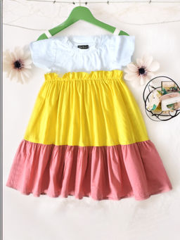 Bella Moda - Girls Multi-Color Solid Midi Dress