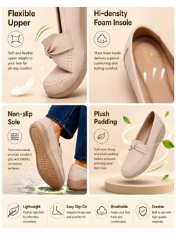 Aroom - Women Beige Classic Loafers