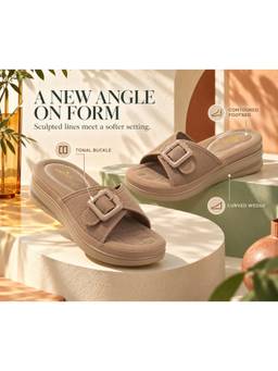 Aroom - Women Beige Elegant Platform Sandals