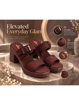 Aroom - Women Brown Block Heels