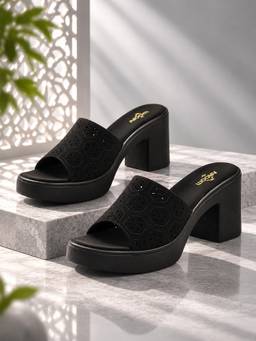 Aroom - Women Black Block Heels