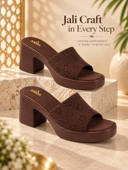 Aroom - Women Brown Block Heels
