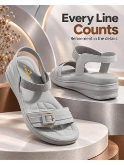 Aroom - Elegant Grey Comfort Slingback Sandals for Women