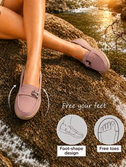 Aroom - Mauve Stylish Comfort Loafers for Women