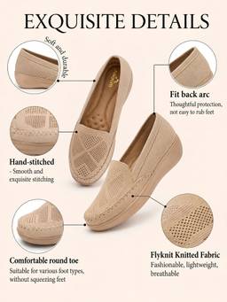 Aroom - Cream Stylish Comfort Loafers for Women