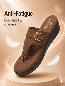 Aroom - Brown Trendy Platform Toe-Ring Sandals for Women