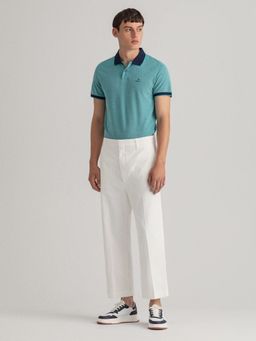 GANT - Men Turquoise Solid Regular Polo T-shirt