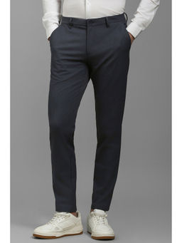 Louis Philippe - Men Grey Slim Fit Solid Flat Front Casual Trouser