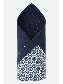 Louis Philippe - Men Navy Blue Print Party Pocket Square