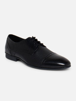 EZOK - Black Leather Oxfords Shoes For Men