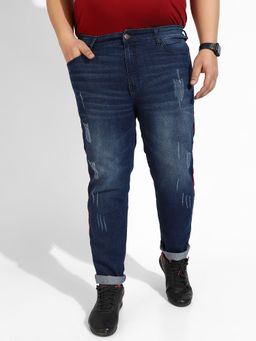 Instafab Plus - Mens Regular Fit Denim Jeans Color Blue