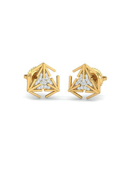 KuberBox - Tri Arrow Earrings 14K Gold