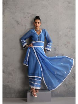 SUI KALA - Becca Azure Blue Embroidered Kurta and Pant with Dupatta