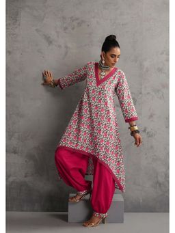 SUI KALA - Aiza Pink Floral Kurta with Salwar