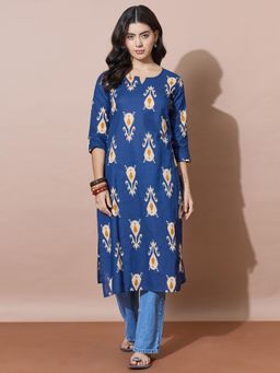 Varanga - Vibrant Blue Ikat Kurta