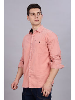 KUONS AVENUE - Mens Peach Smart Corduroy Casual Shirt