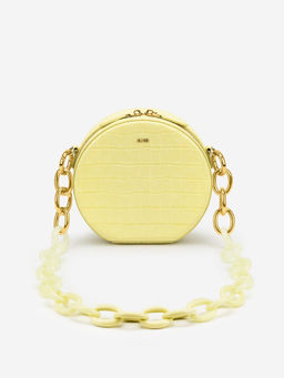 JW PEI - Luna Gradient Acrylic Chain Circle Shoulder Bag Light Yellow Croc