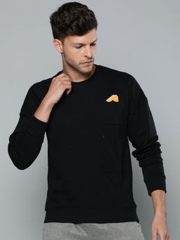 Alcis - Men Black Solid Sweatshirt