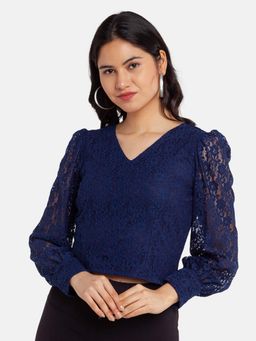 Zink London - Women Blue Lace Top