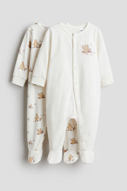 H&M - Boys 2-Pack Sleepsuits With Full Feet
