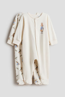 H&M - Boys 2-Pack Sleepsuits With Full Feet